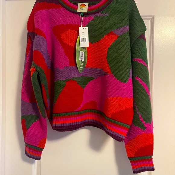 Farmrio Abstract Scarf Sweater M 